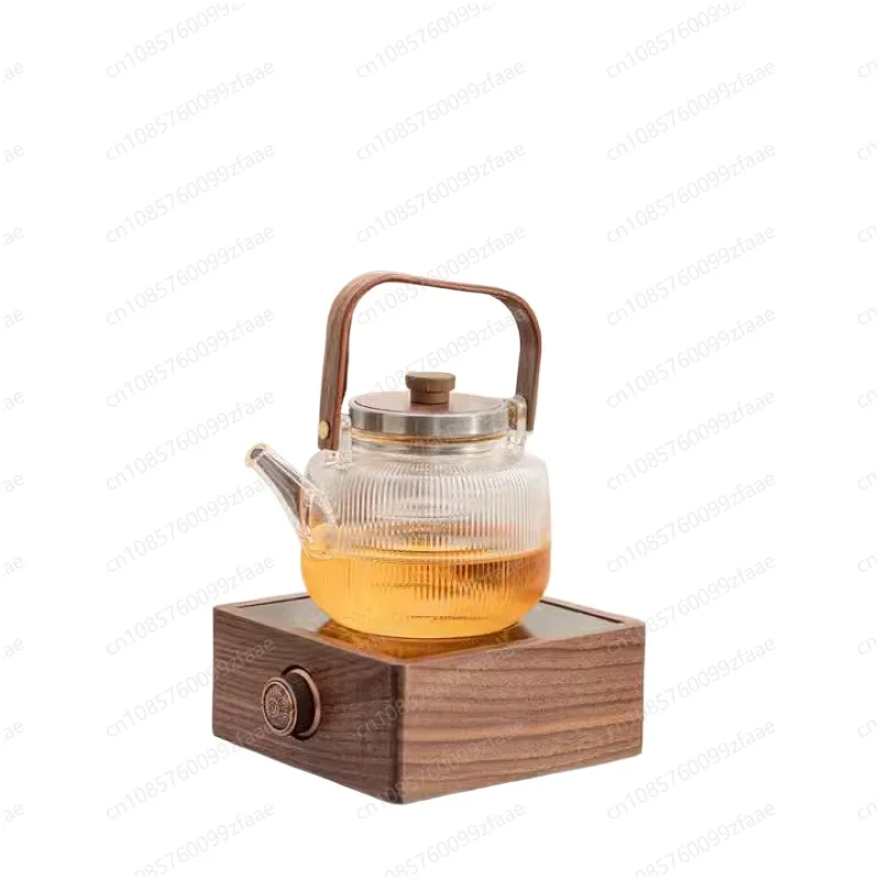 

Электрическая керамическая плита из орехового дерева, бытовой домашний чайник из утолщенного боросиликатного стекла, устойчивый к высоким температурам, разделение чая