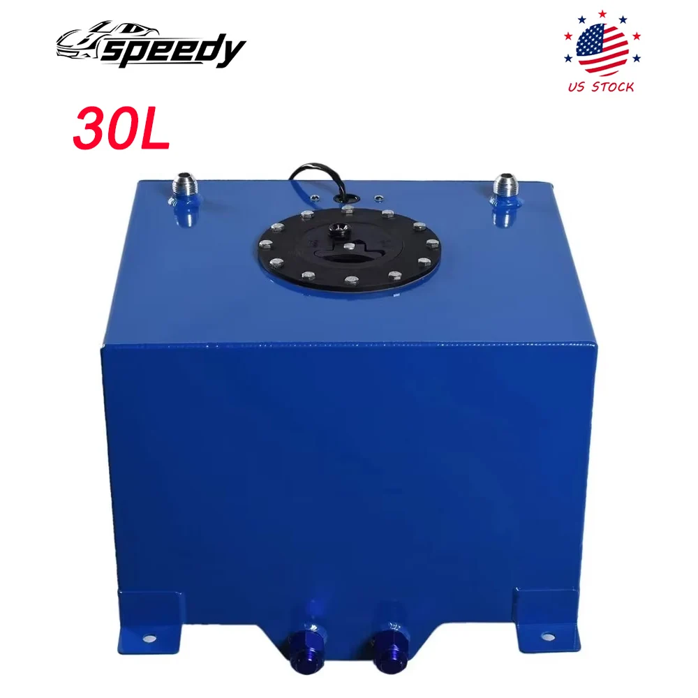 

30L 8 Gallon Street Drift Fuel Cell Gas Tank With Sender Level Black Aluminum For Hot Rod Street Racing Track Cars