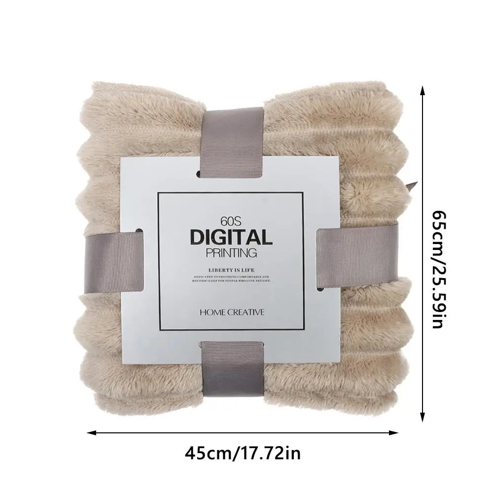 New Double Sided Warm Blanket Warm Breathable Conditioning Quilt Skin-Friendly Solid Color Plush Striped Blankets
