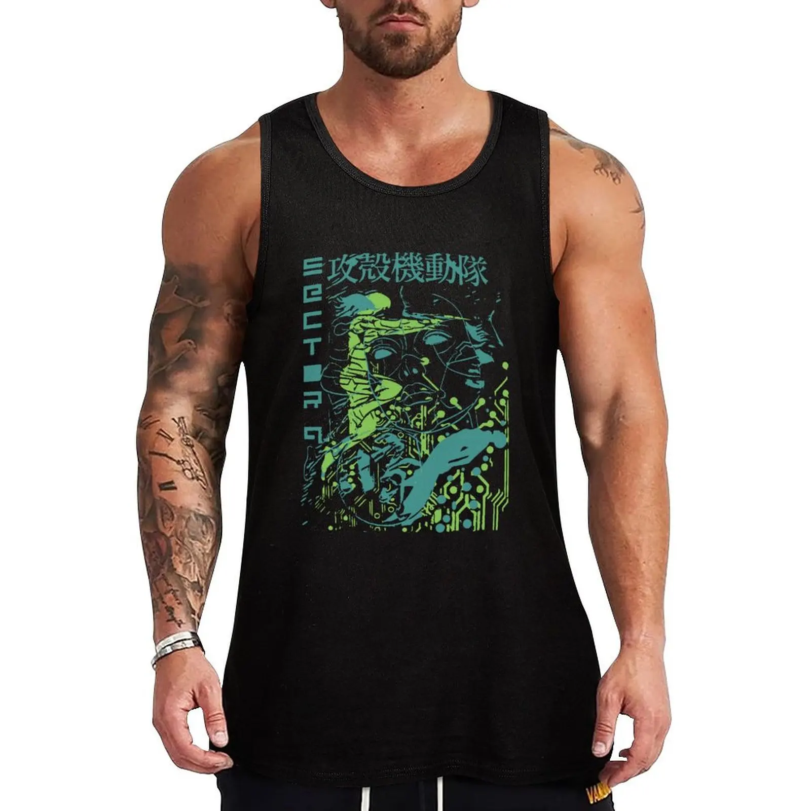 

Ghost in the Shell Retro Vintage Tank Top sports vest gym shirt man running shirt underwear