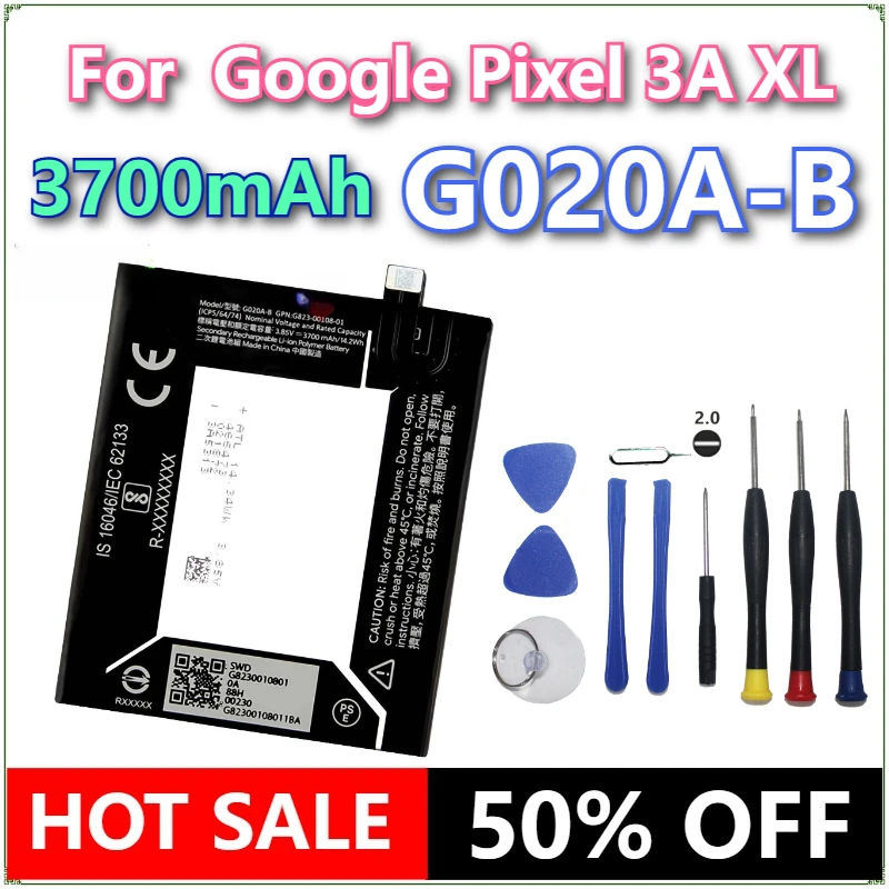 Brand New Mobile Phone Battery G020A-B 3700mAh Replacement Battery For Google Pixel 3A XL Mobile Phone Batteries + Tools