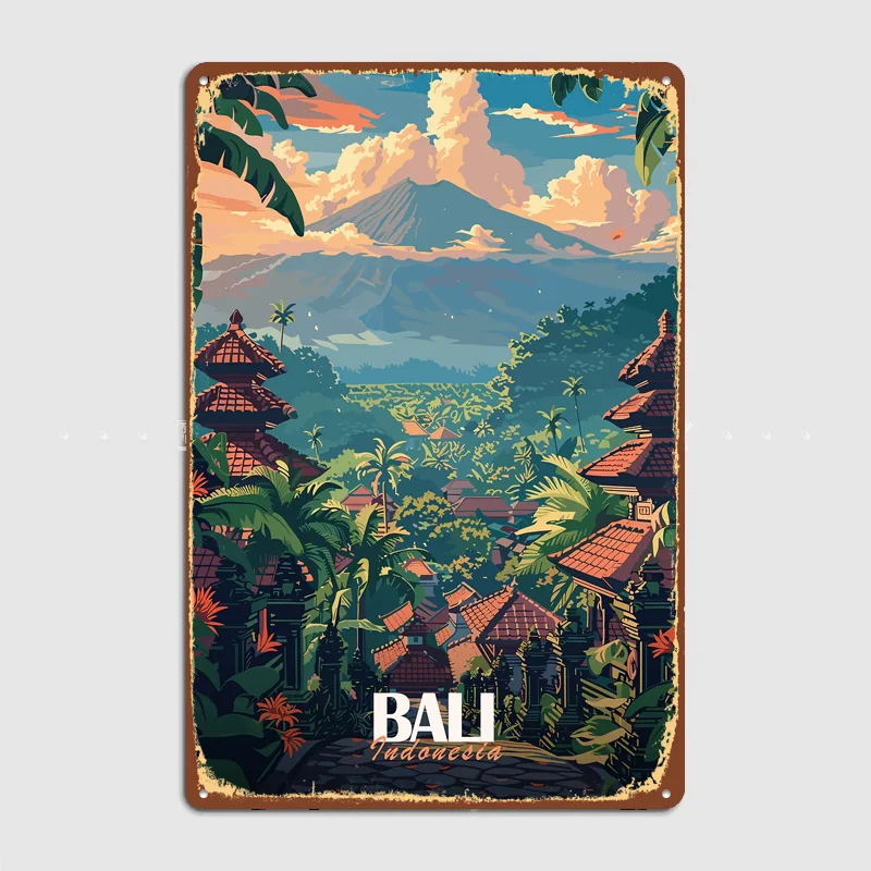 Bali Travel Poster Metal Custom Sign Living Room Wall Indoor Decor Room Decoration Bedroom Posters Home Decor