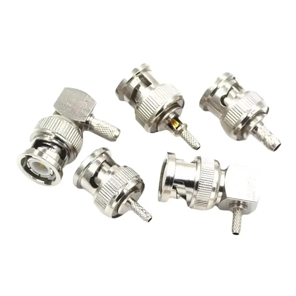1PCS BNC Adapter J-1.5 J-3 JW-1.5 JW-3 Q9 Male Header Bent Type Right Angle Crimp Feeder Match For RG58/142/316