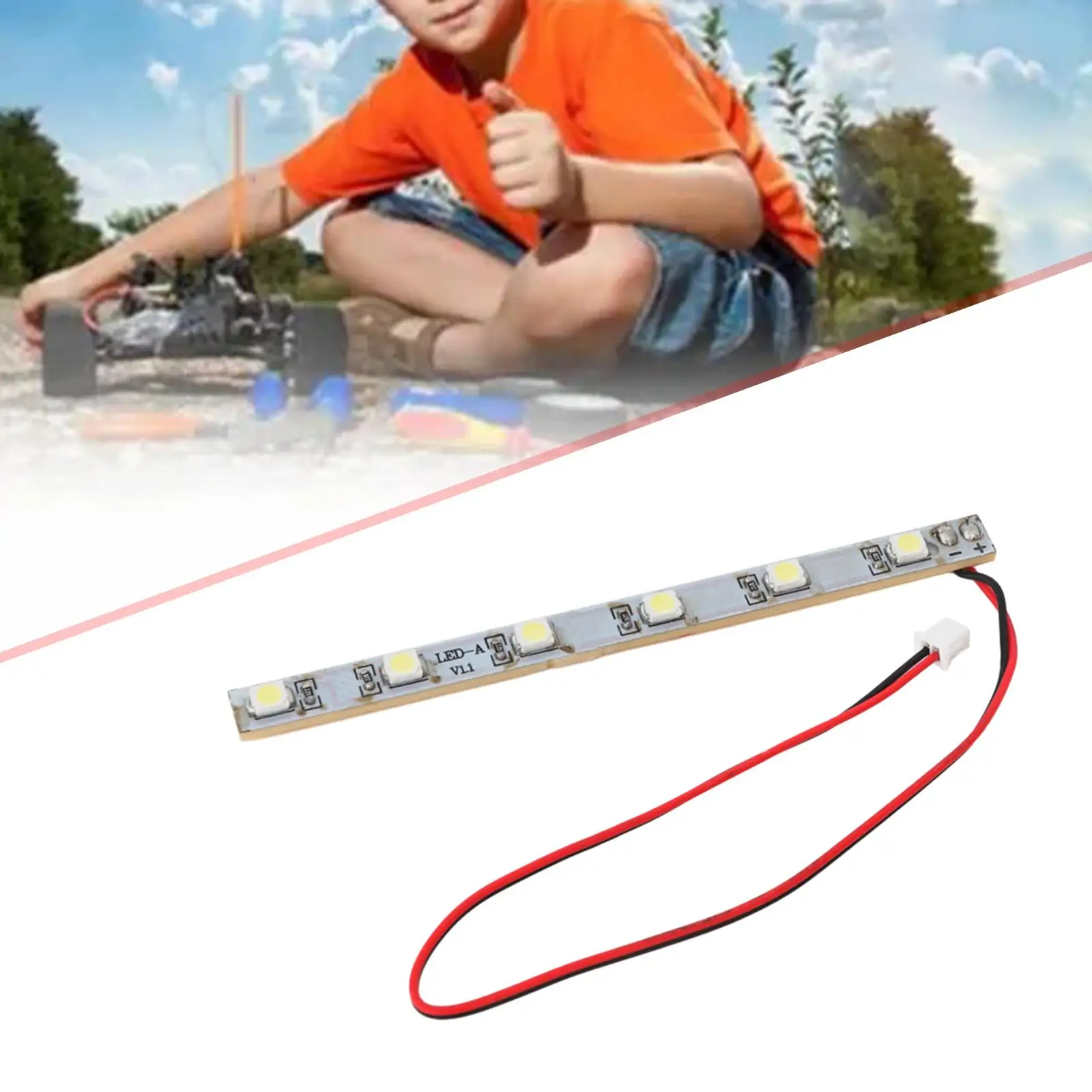 RC Crawler Front Lights LED Bar Lamp Upgrade Parts for 1/16 Scale RC Car Headlights Accessory
