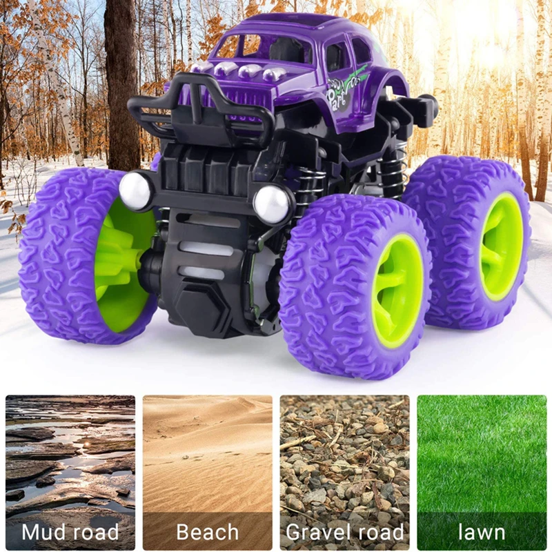 Monster Truck-Véhicule tout-terrain à quatre roues motrices pour enfants, cascadeur, voitures à benne basculante, inertie, dinosaure, côtes arrière,