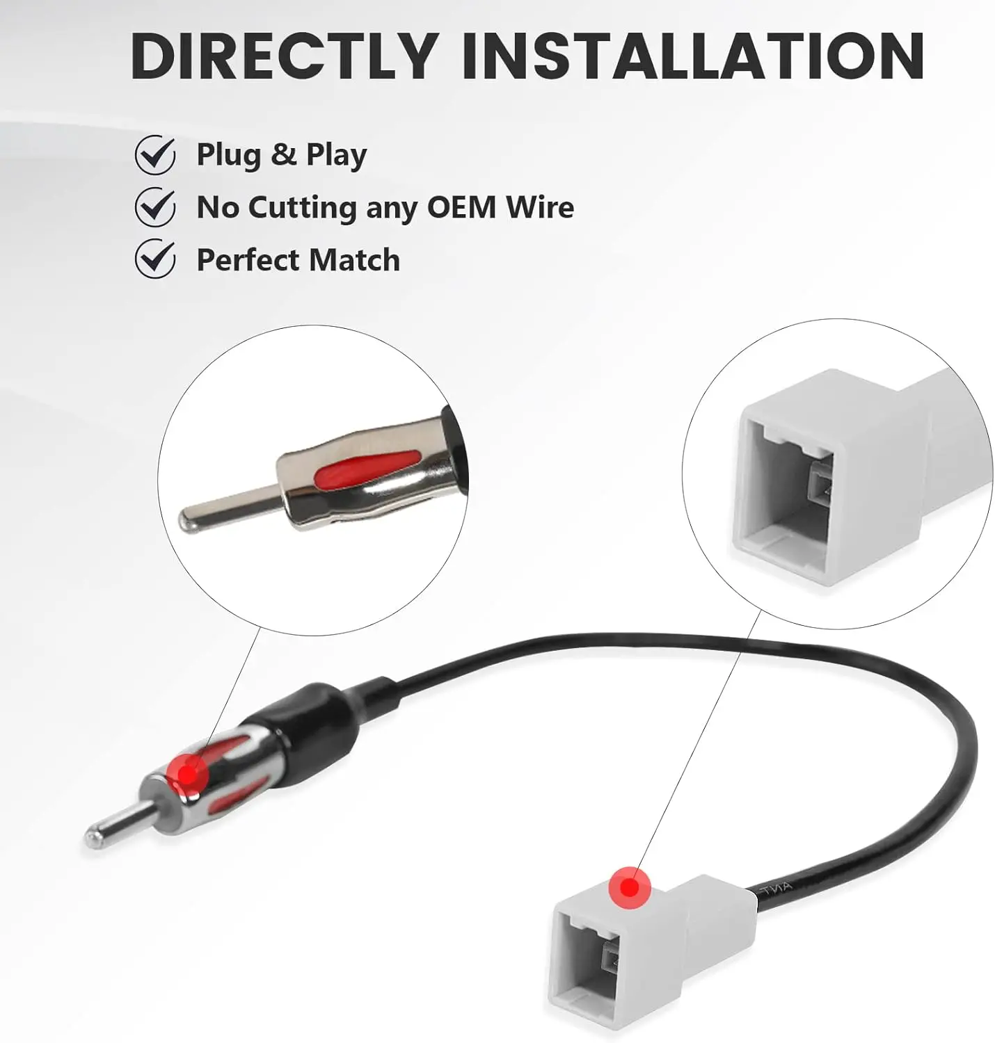 Antenna Adapter Plug Aerial FOR Hyundai Accent Santa Fe Veloster i30 i40 i20 iLoad iMax iX35 Kia Rio Soul Sorento Sportage