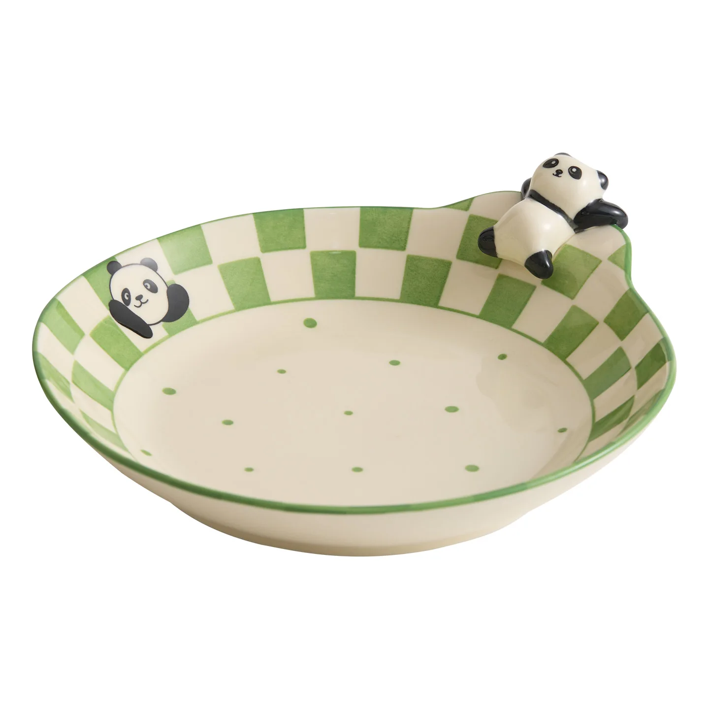 

Ceramic plate Underglaze color tableware Vegetable plate Cute panda pasta plate