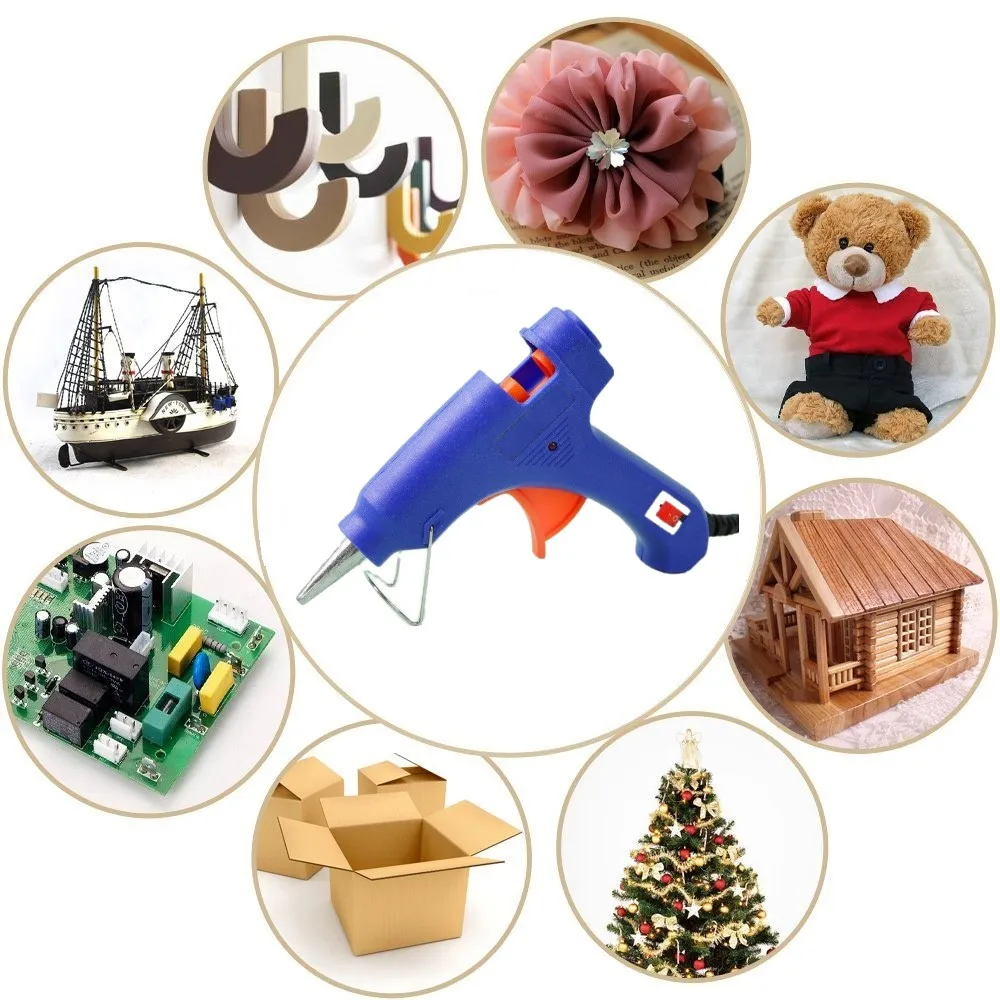 LiTuiLi 20W Hot Melt Glue Gun with Bag Mini Household DIY Guns Thermo Electric Repair Tool Use 20pcs 7mm Glue Sticks