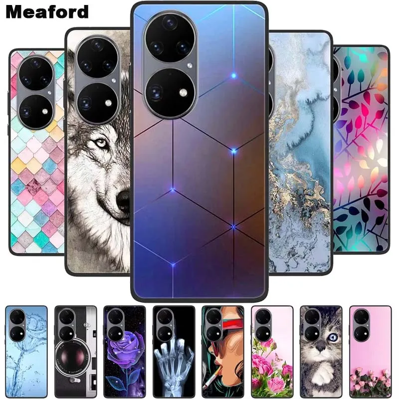 For Huawei P50 Pro Case P50E Shockproof Soft Silicone Phone Case For Huawei P50Pro Back Cover P 50 Luxury Protective TPU Coque