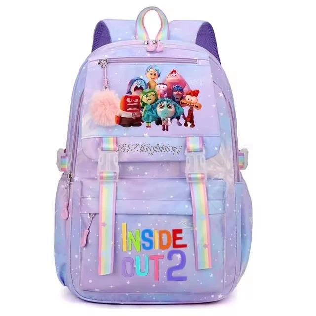 Inside Out2 Backpacks Gradient Ramp Girls High-capacity Light Travel Bag School Backpack for Women Men Lovely Casual Mochilas