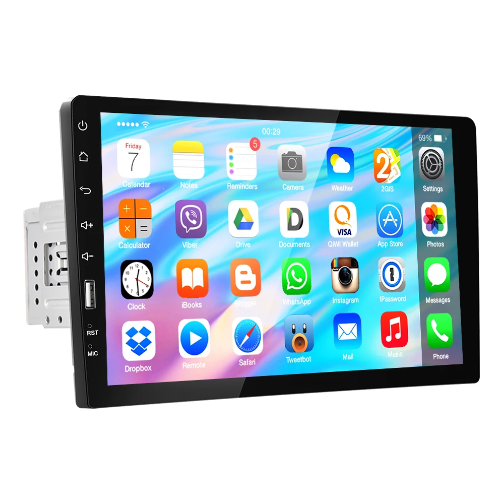 Podofo 1Din 9-calowy dotykowy ekran multimedialny do samochodu, odtwarzacz wideo MP5, funkcja Mirror Link, inteligentne systemy samochodowe, Bluetooth, FM, USB, radio — 2