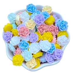 60Pcs New Cute 11mm Mini Little Flower Series Resin Flatback Ornament Jewelry Making Manicure Hairwear Accessories
