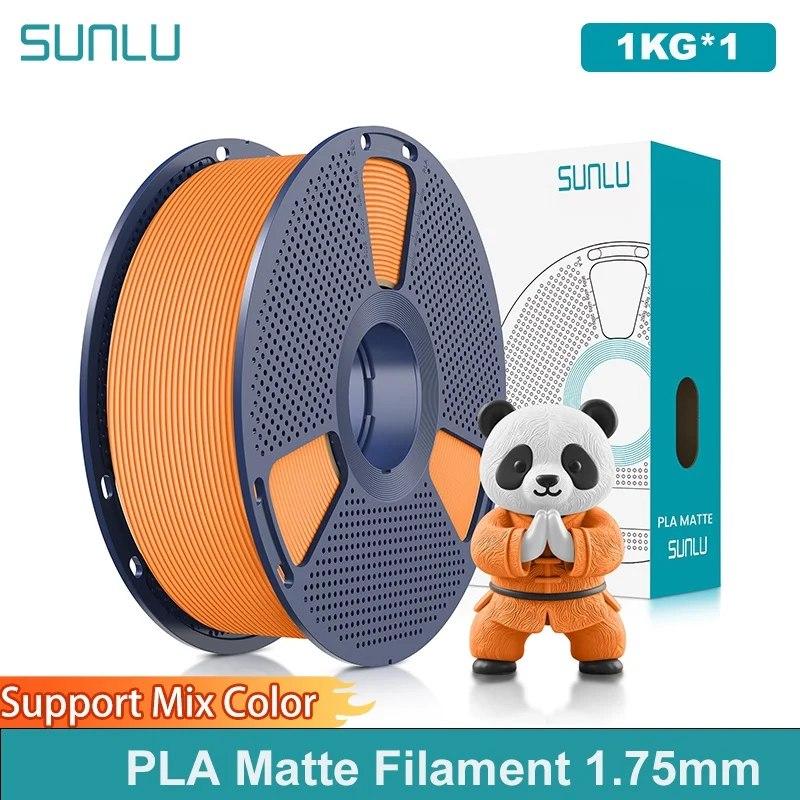 SUNLU 1Roll PLA Matte Filament 1.75mm 1kg Spool (2.2lbs) Smooth Matte Finish Neatly Wound Filament Fit Most FDM Printer