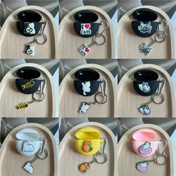 For OnePlus Nord Buds 3 Pro/Pro 3 Earphone Case With Keychain Cartoon Cat Earbuds Cover Cute Silicone Case For OnePlus