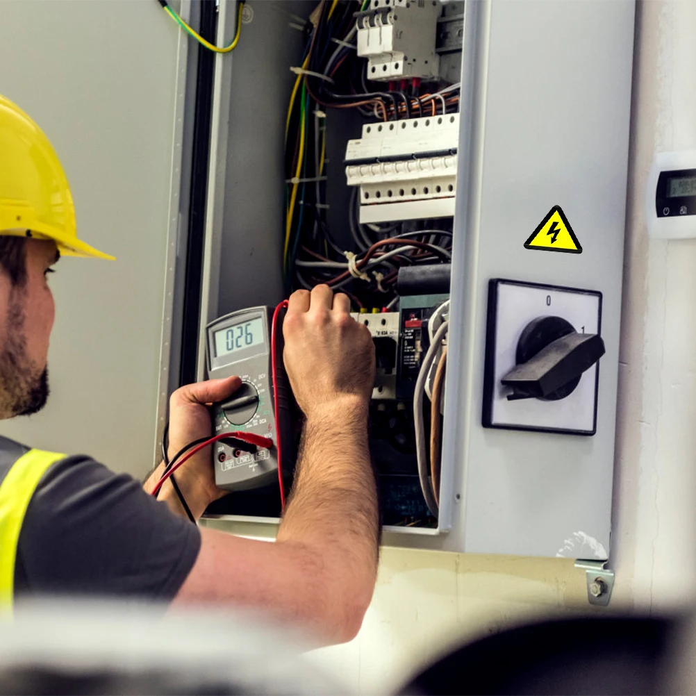 25Pcs High Voltage Warning Sign Stickers Strong Adhesive Electrical Warning Labels Safety Caution for Electric Boxes