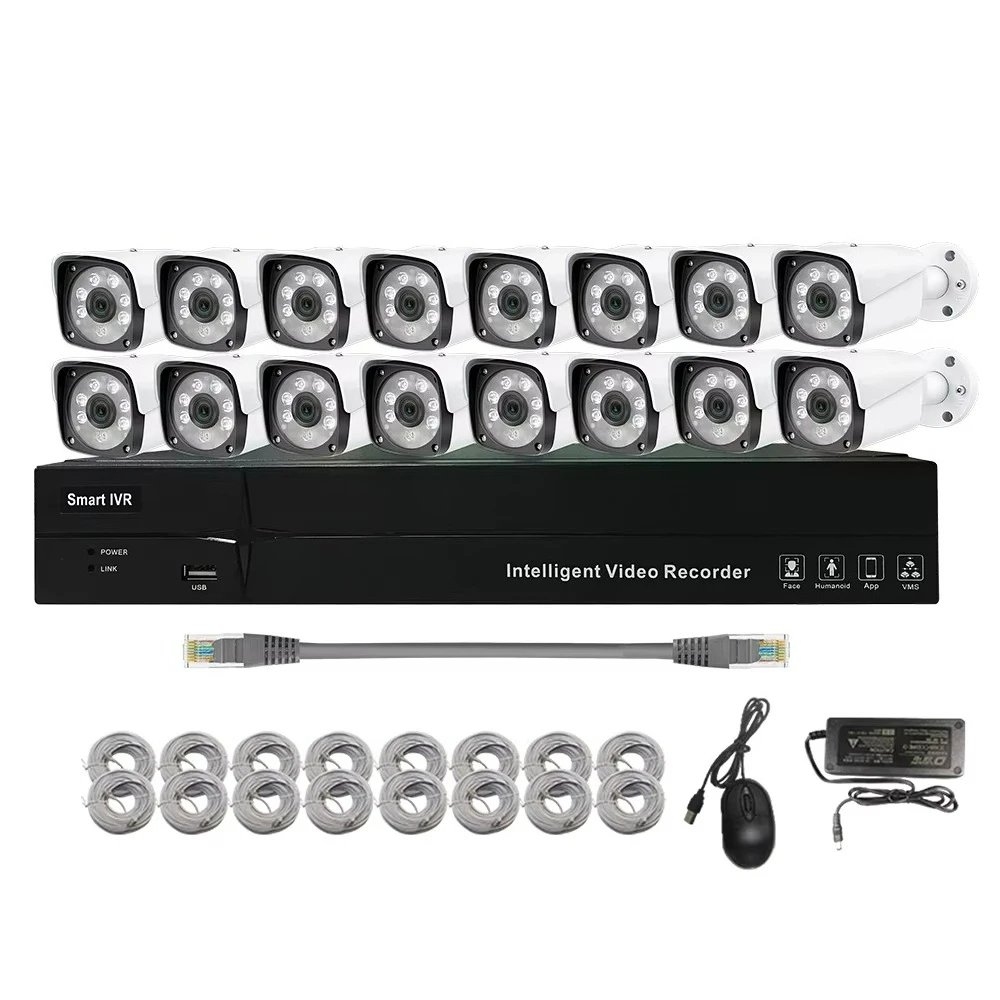 Best Selling DIY 4mp 2K High Resolution 16 Channel CCTV Home Security IP Camera System PoE NVR Kit