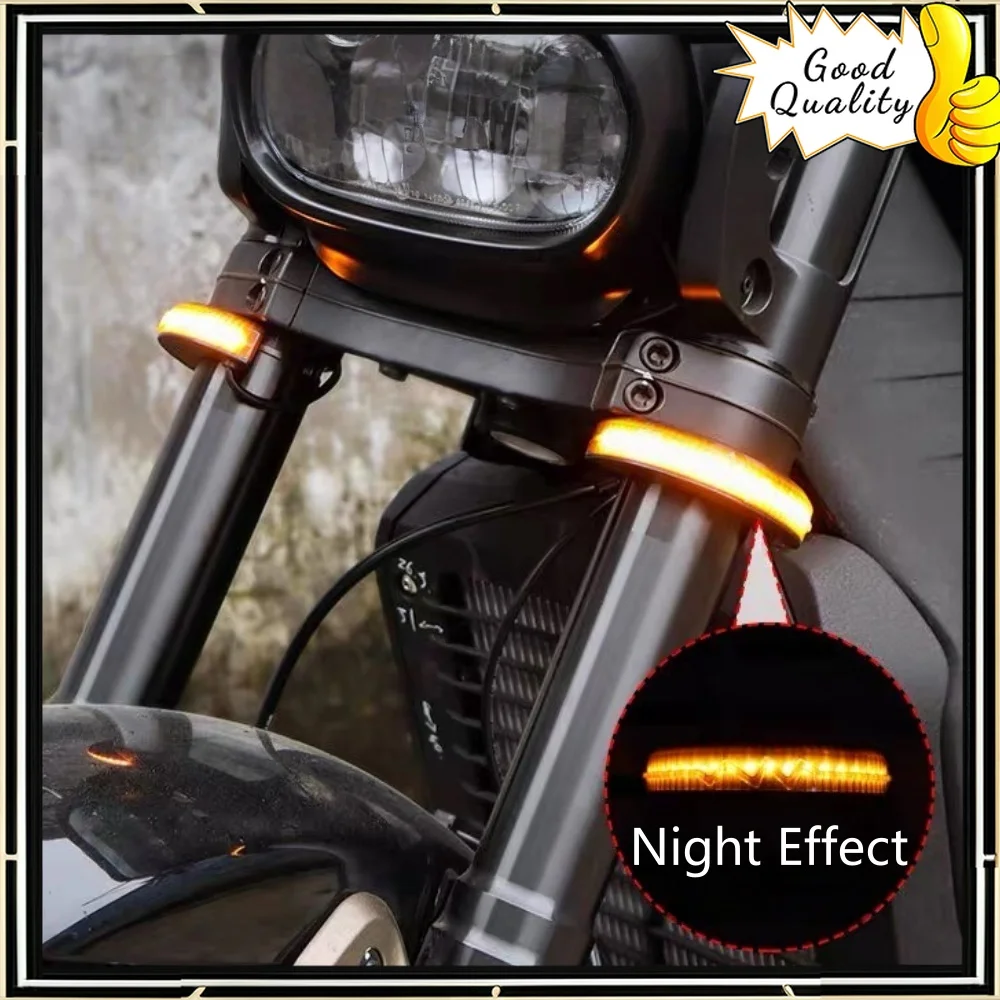 For QJMOTOR SRV600 modified turn signal light BENDA dark flag 500 Chinchilla450 modified LED ring turn signal light accessories