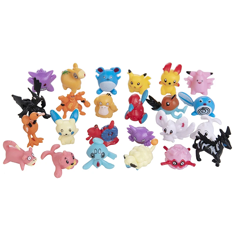 24-144Pcs Different Style Pokemon Anime Figure Pikachu Action Model 2-3CM Not Repeating Mini Model Doll Toy Kids Christmas Gifts