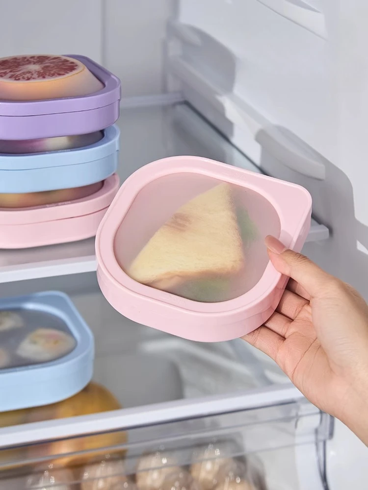 صندوق حفظ الفاكهة المختومة من السيليكون للطعام، صندوق فواكه شفاف إبداعي، صندوق تخزين بنصف الليمون والتفاح