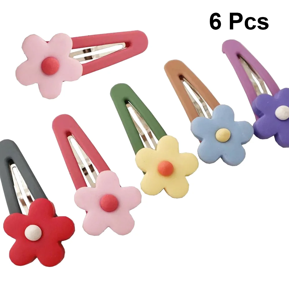 

6 Pcs Candy Color Flower Hair Clip Lovely Barrettes Kids Clips for Girls Accessories Baby Child