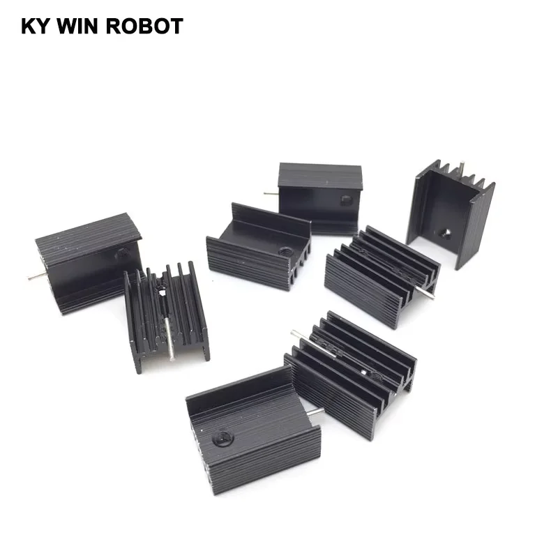 10 stks Aluminium TO-220 Heatsink TO220 Koellichaam Transistor Radiator TO220 Koeler Koeling zwart 20*15*10 MM Met Pin