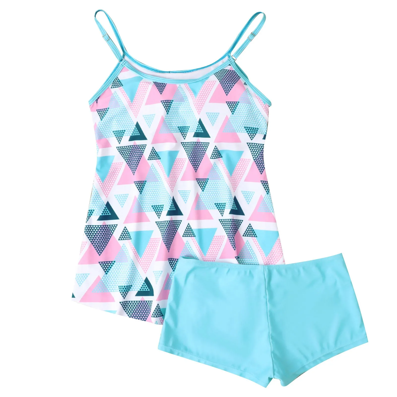 Plus size dames splitbadpak sexy slanke bedrukte sling bikini badmode strand conservatieve badpakken tweedelige set strandkleding