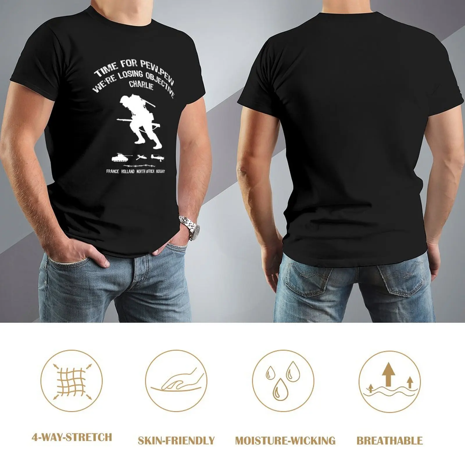 Camiseta Time for Pew, Pew Battlefield V para um menino, camisetas gráficas de pesos pesados para homens