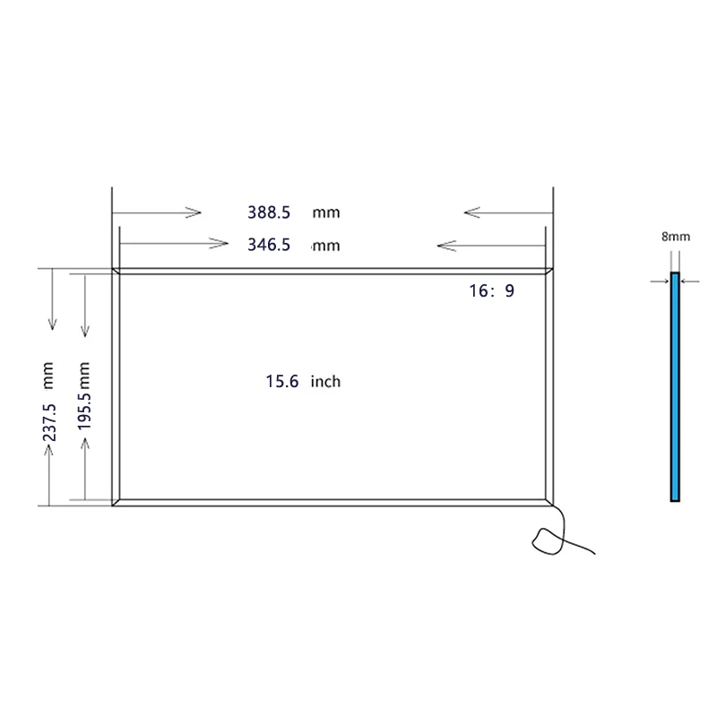 15.6 Inch Multi Interactive Infrared Touch Frame, IR Touch Screen Overlay Kits, IR Touch Screen Panels with 3mm Tempered Glass