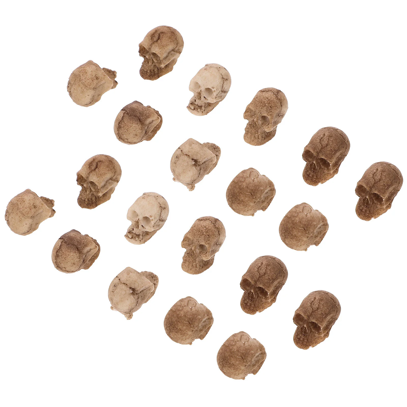 

20 Pcs Resin Skull Beads Artificial Decor Statue Decors Head Halloween Small Creep Office Funny