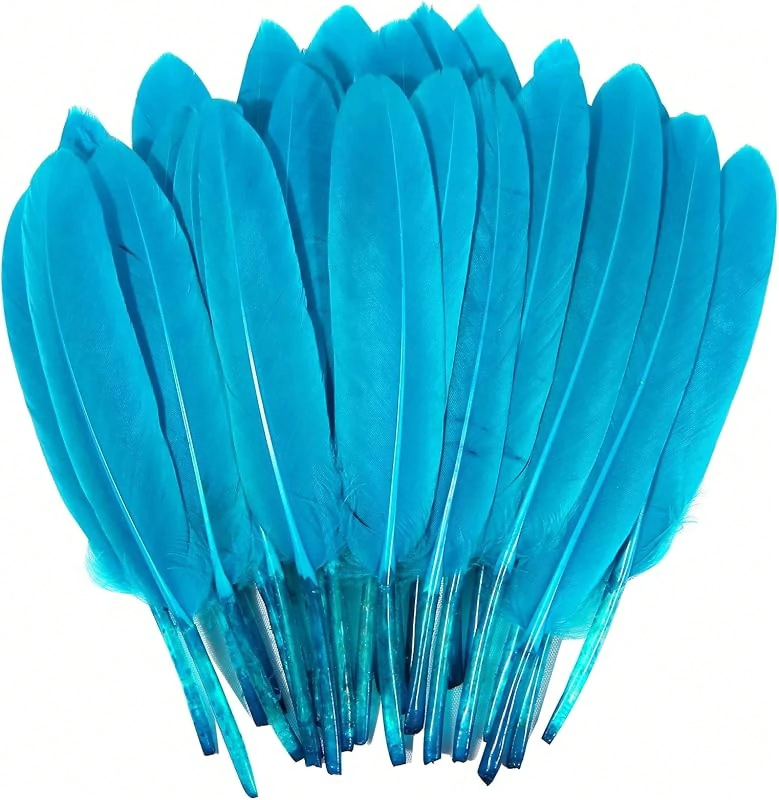 

100Pcs Blue Goose Feathers 10-15cm Natural Dyed Feather for Wedding Decoration Party DIY Crafts Halloween Costume Supplies