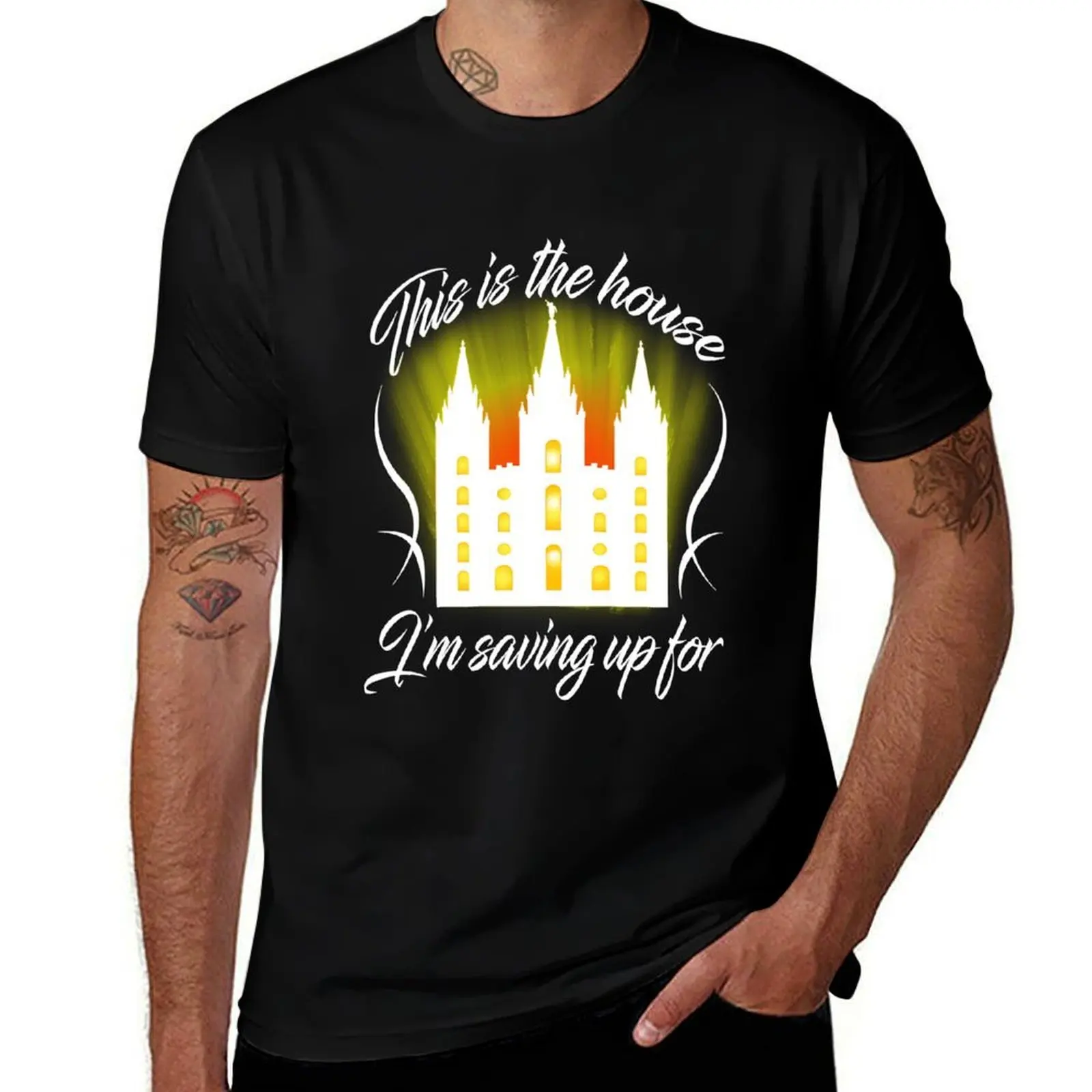 

Mens My Favorite latter day saints mormons This is the House I'm Saving Up For LDS Mormon Temple T-Shirt