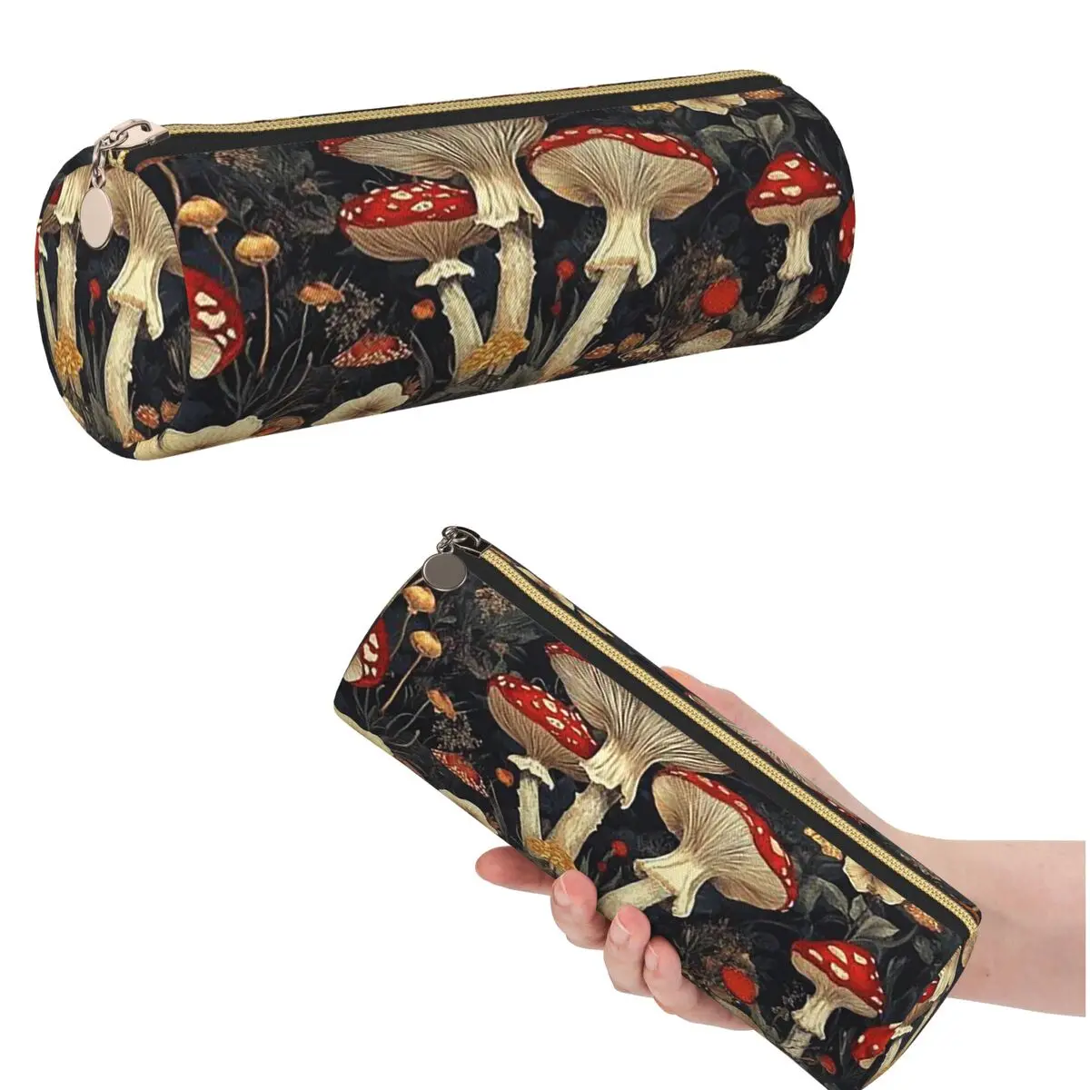 Mushroom Dark Vintage Pattern Pencil Case for Kids Gifts Pen Box Pencil Bag Stationery Supplies Pen Holder Bag