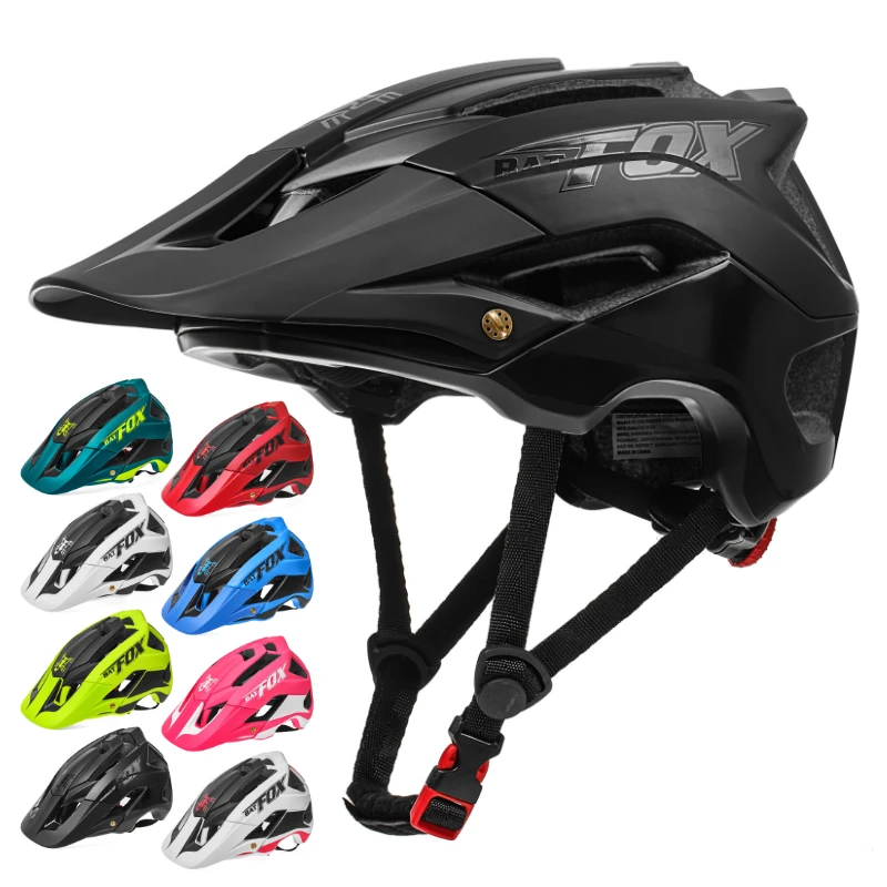 BATFOX Bike Helmet Men's Bicycle Helmet MTB Casco Bicicleta Mountain Bike Casco Ciclismo Hombre Matte Black Cycling Helmets