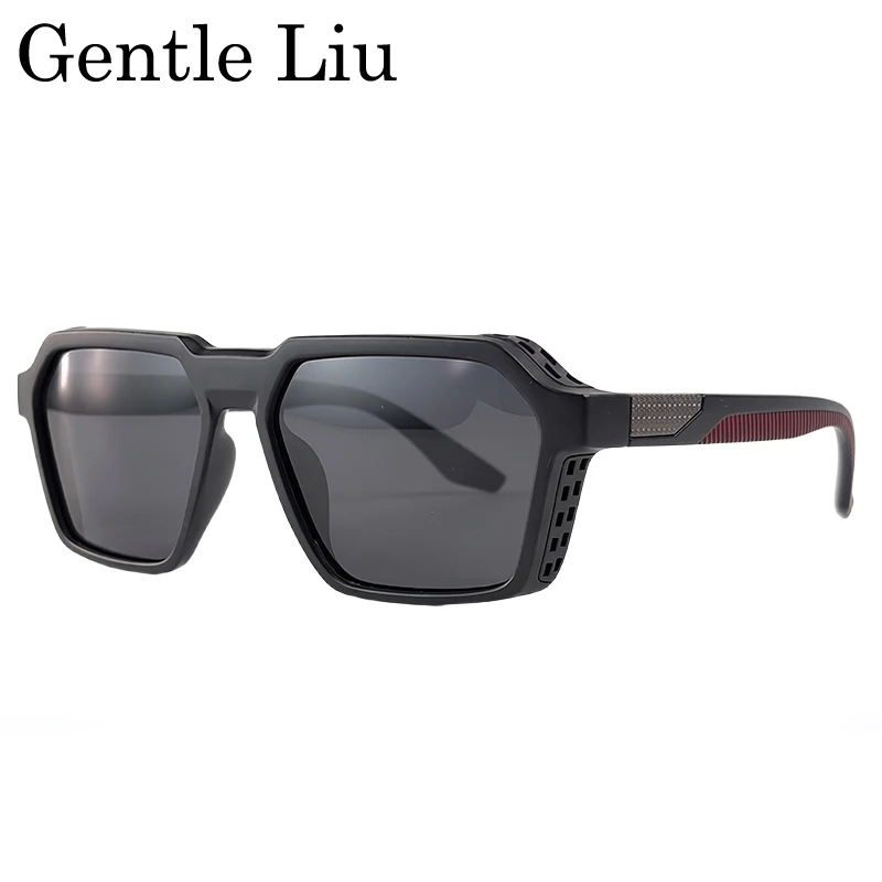 Polarized Steampunk Classic Square Sunglasses Men 2026 Luxury Brand Oversized Shield Windproof Driving Sun Glasses UV400 Eyewear