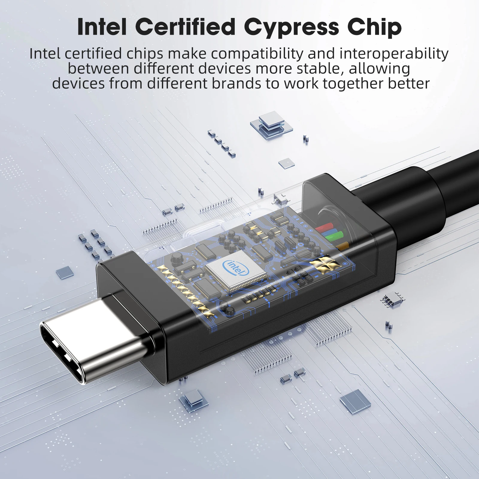 Thunderbolt 5 Cable16K@30Hz PD 240W120Gbps Optical Transmission Silver-Plated Wire Core - High-Speed Connectivity for Advanced