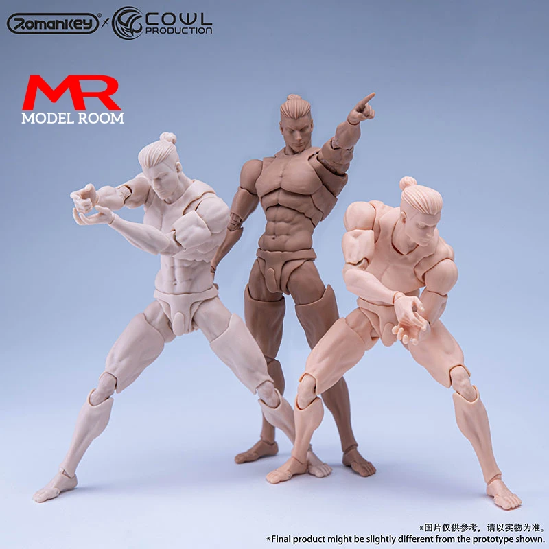 2025 Q2 Romankey X COWL 1/12 Super Flexible Male Joint Body 16.5cm Soldier Muscle Strong Articulated Action Figure Body Doll