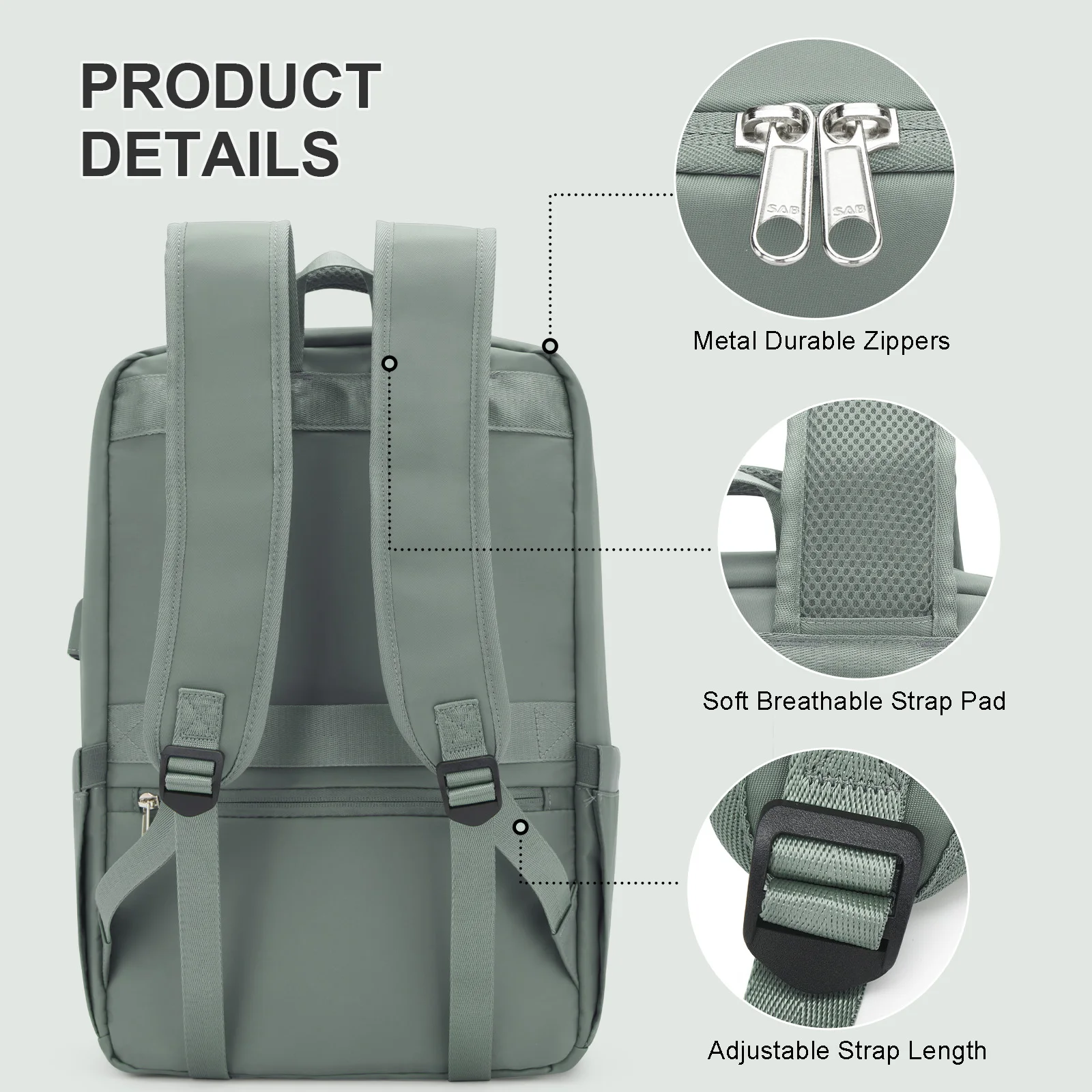 Travel Laptop Backpack, Business Sturdy Laptops Backpack with USB Charging Port, Carry on  Women Travel Backpack Waterproof  Bag