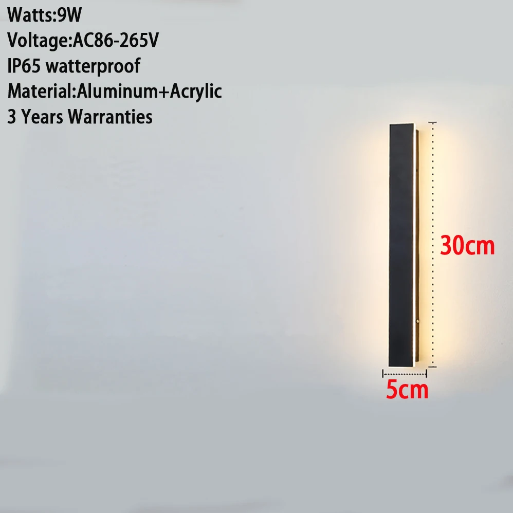 Estilo Minimalista moderno LED Lâmpada de Parede, impermeável, interior, exterior, 6 Comprimento Diferente, 3 Anos de Garantia, AC85-265V, IP65