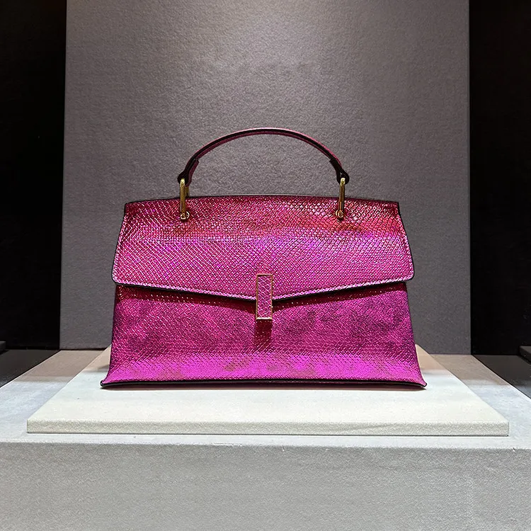 Skórzane torebki damskie z nadrukiem węża Luksusowe modne torebki damskie Torba na ramię Crossbody Przenośne torby z górnym uchwytem dla matki