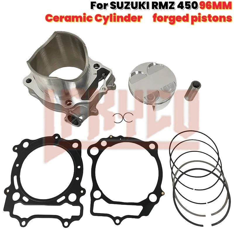 

Motorcycle Engine 96mm Bore Cylinder 13:1 CP RACE Piston Top End Rebuild Kit Motor for Suzuki RMZ450 RMZ 450 2008-2024 Motoblock