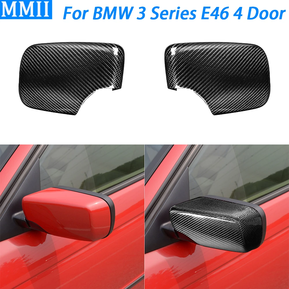 

For BMW 3 Series E46 4 Door 1998-2005 Real Carbon Fiber Side Rearview Mirror Cover Trim Car Decoration Modification Accessories