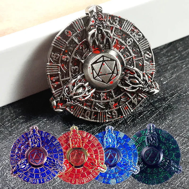 

7-in-1 Fingertip Gyro DND Dice for RGP Role Play Games Player for Dungeons & Dragons Rotating Roulette Compass D&D Accessories