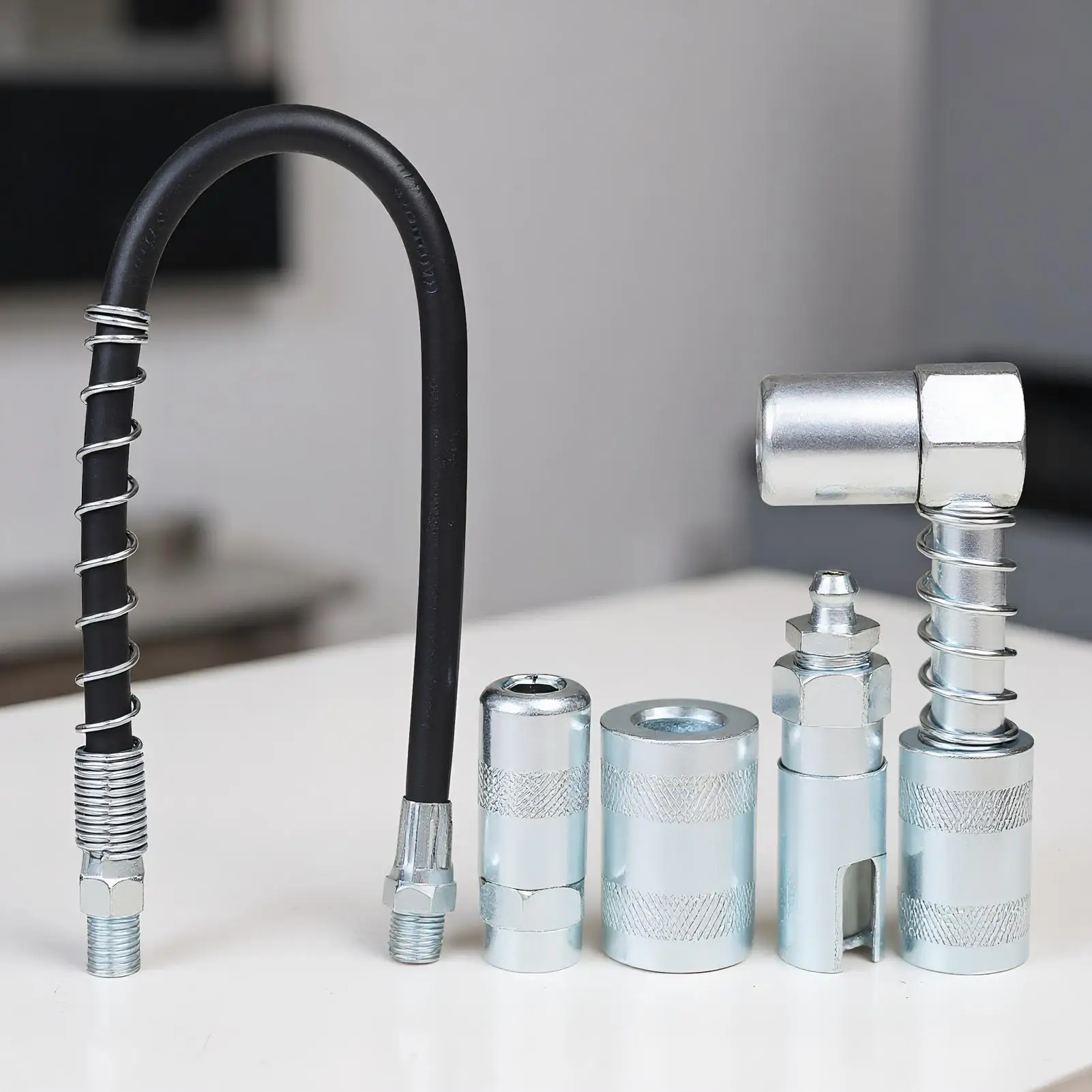 

5Pcs/set Grease Sprayer Hose Kit With Fittings Grease Sprayer Lubrication Tools Carbon Steel Precision-Fitting Accessories