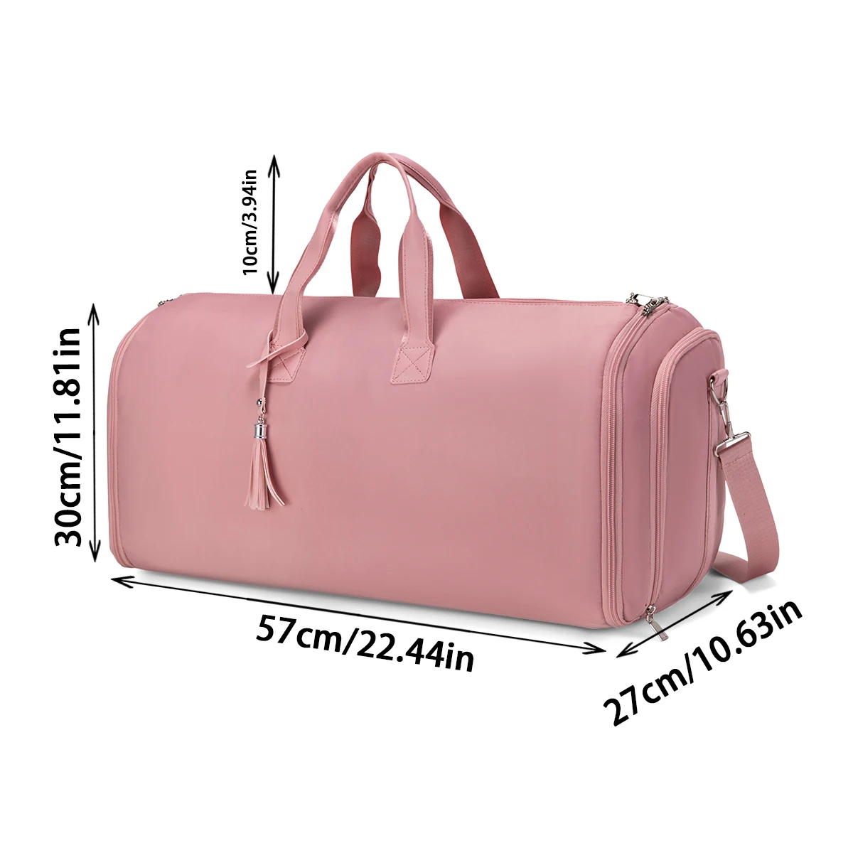 Women's Luggage Organizer Bag, Suitable for Various Luggage Organization, Large Capacity Zipper Travel Bag, Dual Handles with Wide Shoulder Strap for Easier Handling, Waterproof and Durable Fabric, Easy to Clean, Suitable for Travel, Business Trips, Gym Use, Can Be Carried as Hand Luggage to Store Shoes, Clothes, Water Bottles, Books, Can Be Unfolded for More Storage Space, Easy to Find Items, Dedicated Suit Compartment to Prevent Wrinkles, Suitable for All Seasons, Practical and Versatile