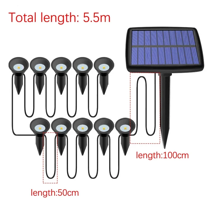 10PCS Solar Lawn Lamp LED Solar Lights Outdoor Waterproof Spotlights Garden Pathway Landscape Lighting Home Patio Yard Decor