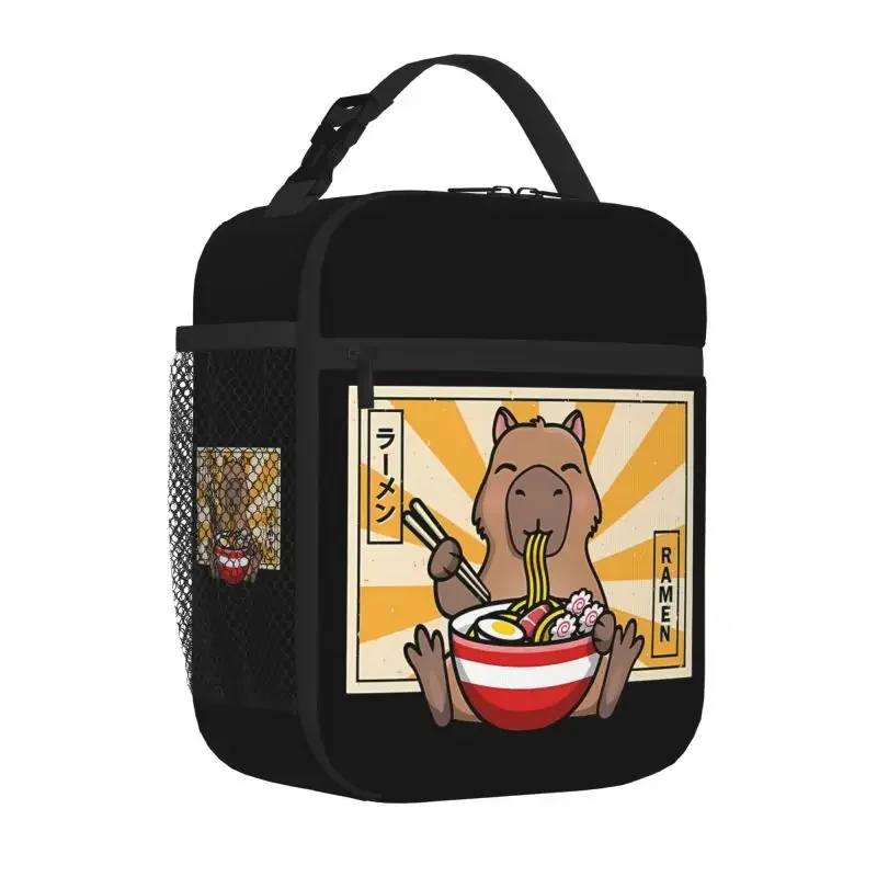 The Cute Capybara Loves Foam Tea Insulated Lunch Bag for Travel School Picnic Portable Food Bag Containers Cooler Hot Lunch Box