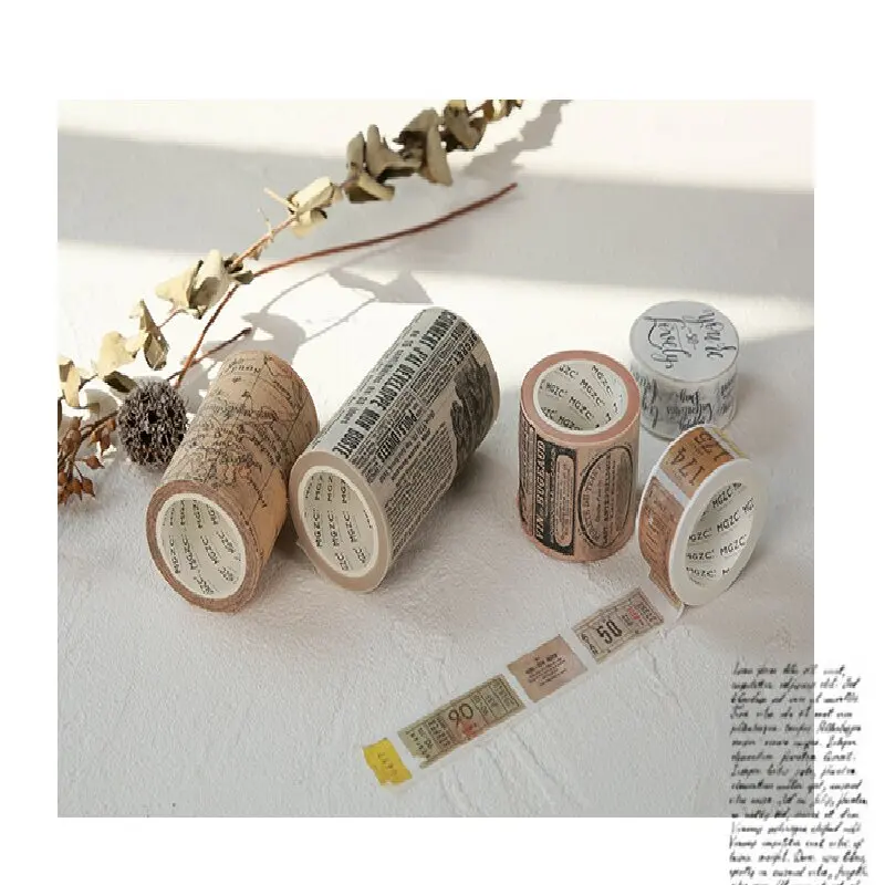 Mr. Paper 5 style 1 roll/pack  Vintage gothic style washi tape DIY handbook dairy memorandum book decoration