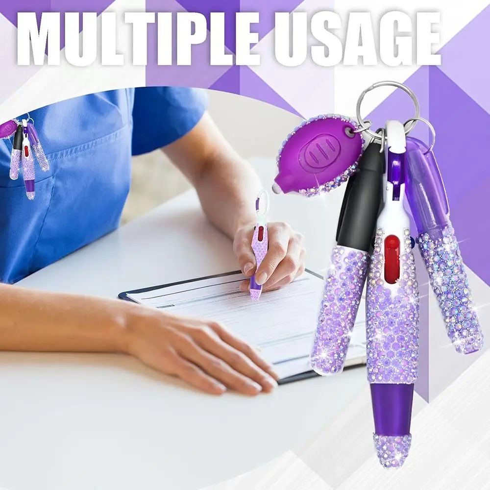 

Fashion Retractable Bling Nurse Set Rotatable Portable Nurse Badge Set Keychain ID Badge Reels