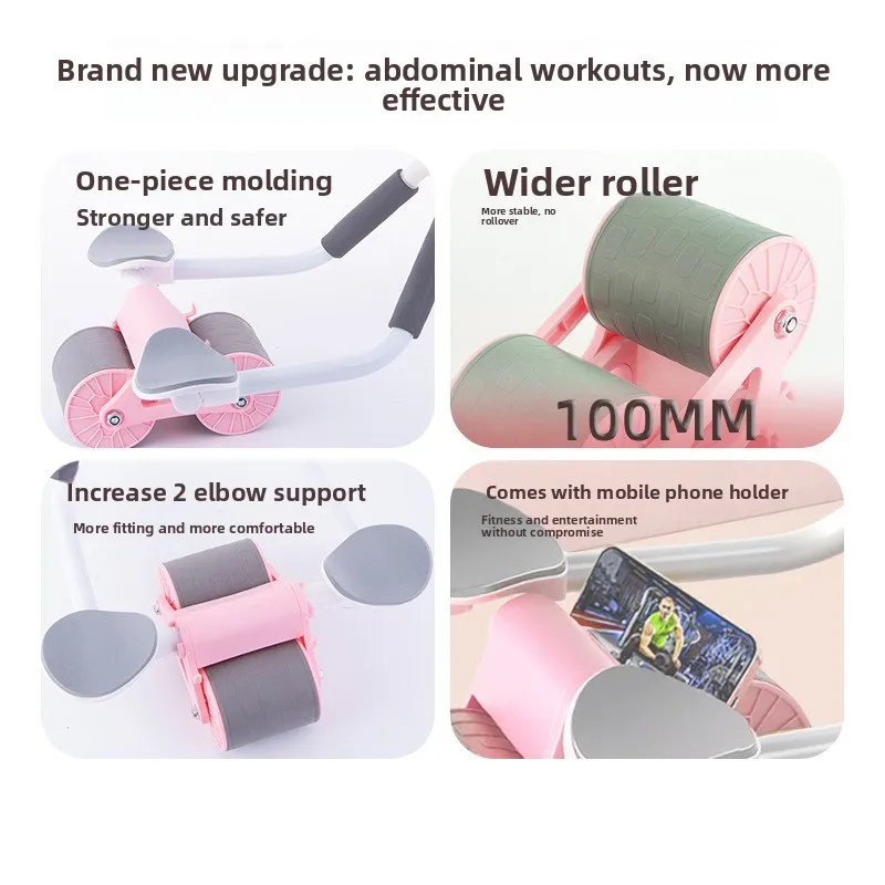 Fitness abdominal wheel, automatic rebound and abdominal fitness device
