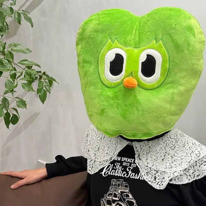 Green Owl Headgear Plush Hat Wearable Cute Cross-dressing Masque Headwear Hat Cosplay Party Kids Adult Christmas Gifts